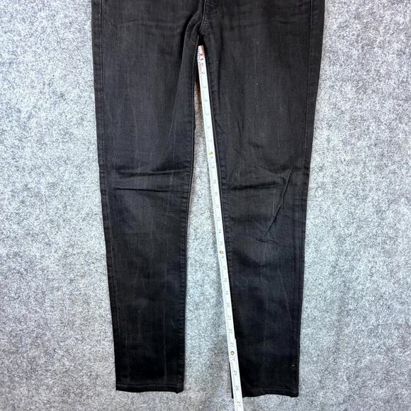 7 For All Mankind Ankle Skinny Jeans Womens 27 Black Denim Stretch Low Rise - Picture 5 of 8
